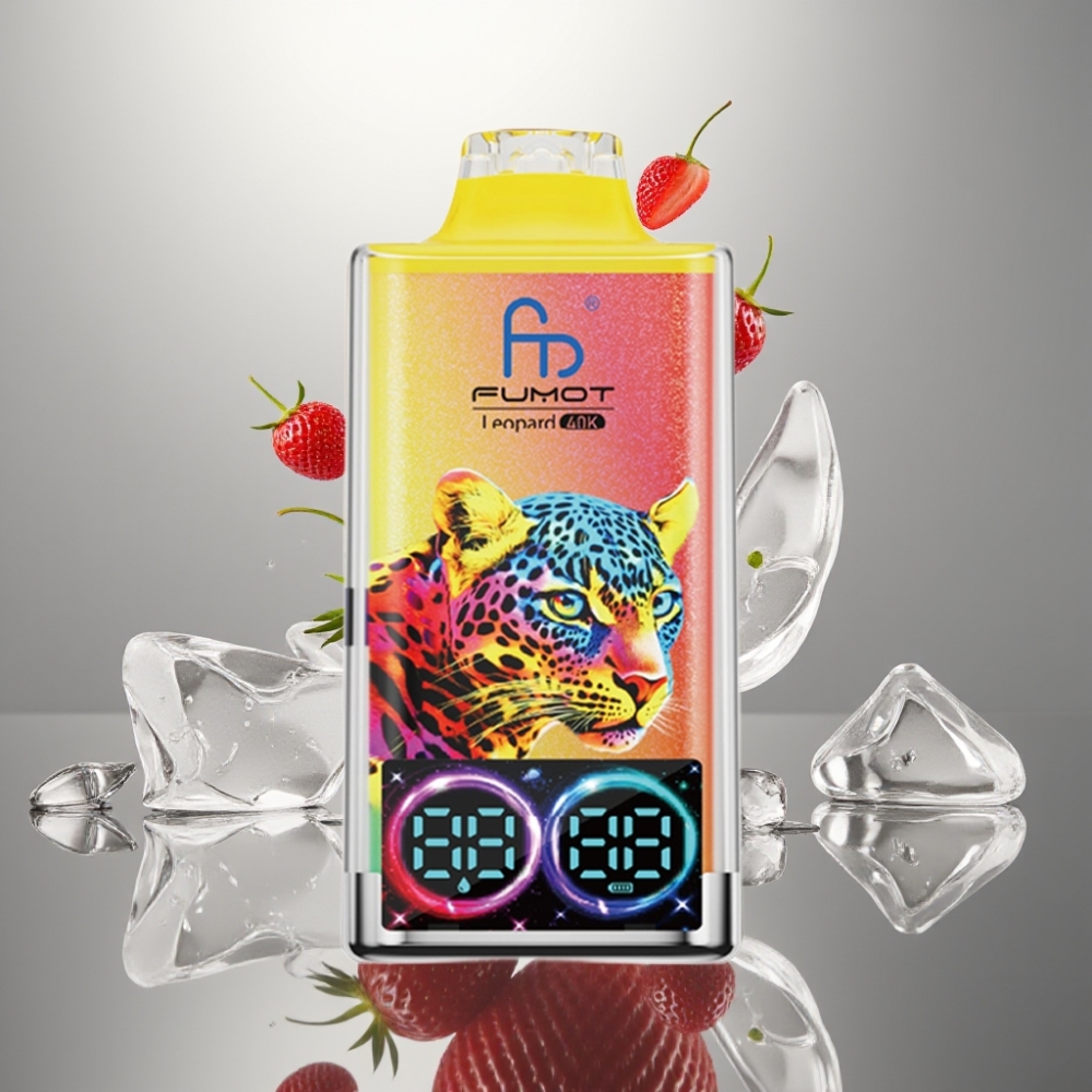 Fumot Leopard 40K Puffs Dual Mesh 5% Nicotine Type-C Ígénye Strawberry Ice