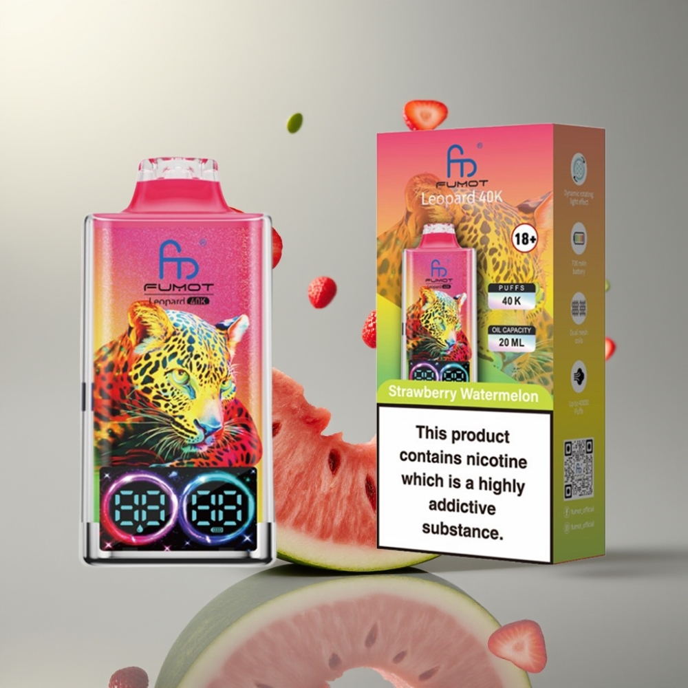 Fumot Leopard 40K Puffs Dual Mesh Type-C Epe Strawberry Watermelon