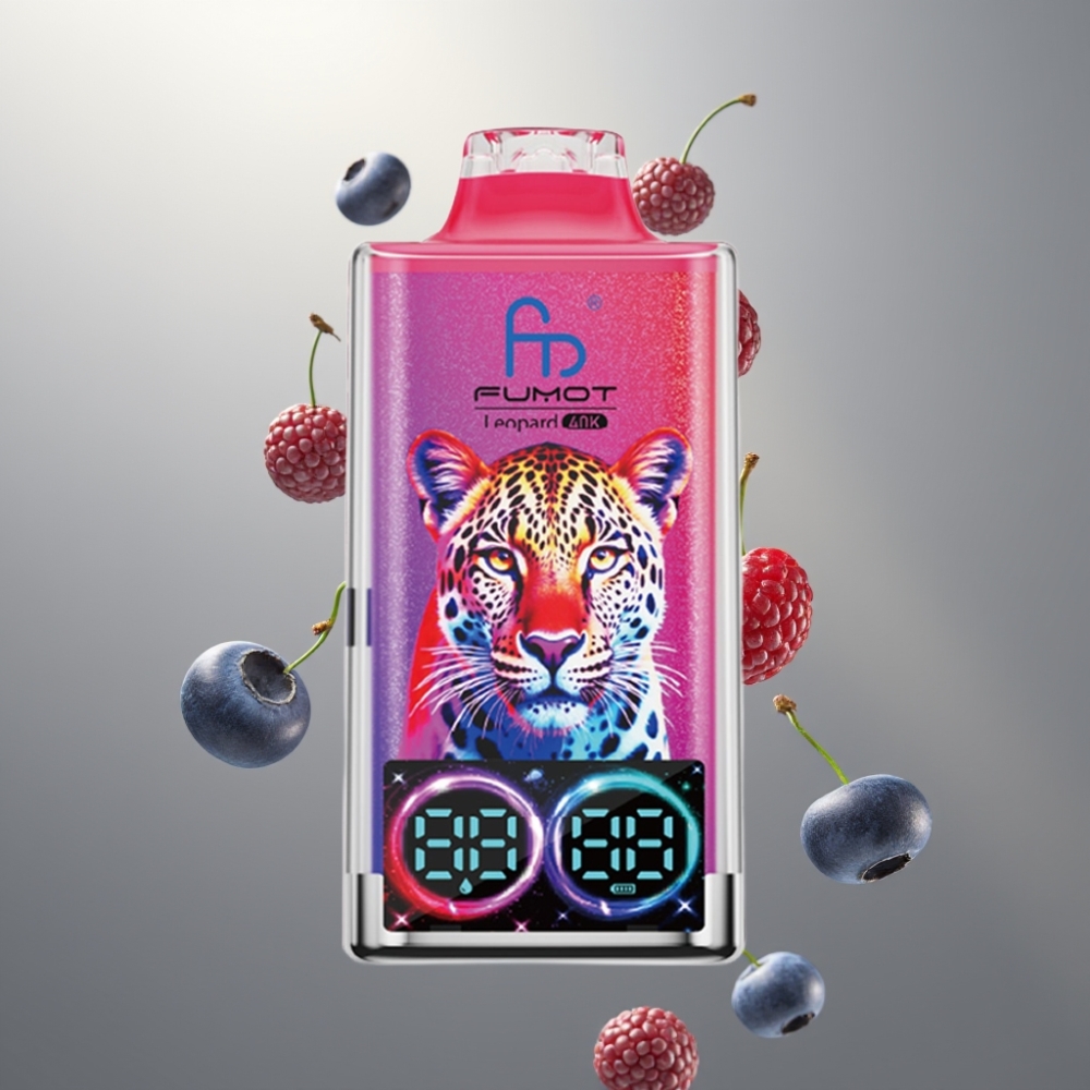 Fumot Leopard 40K Puffs Kettős Mesh Digitális Kijelző Kékáfonya Cseresznye Áfonya