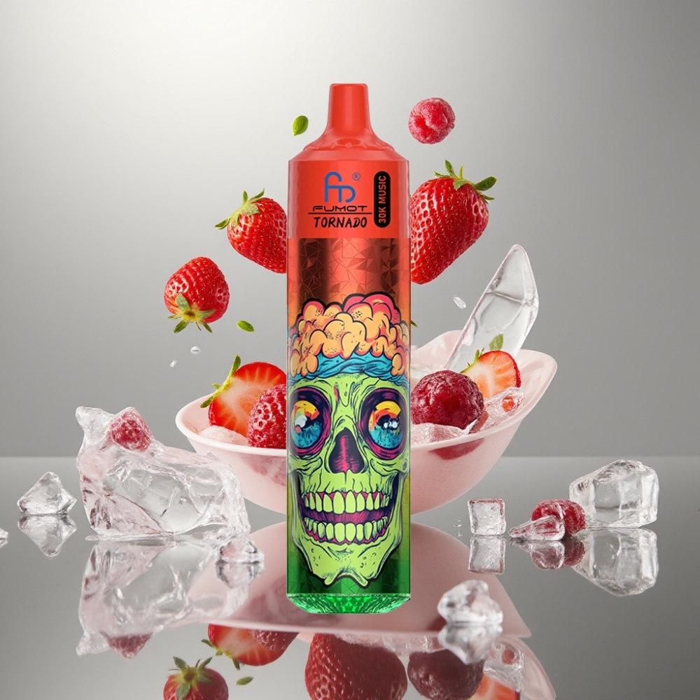 Fumot RandM Tornado 30000 Puffs 30mL 5% 1.0 Ohm Strawberry Berry Ice