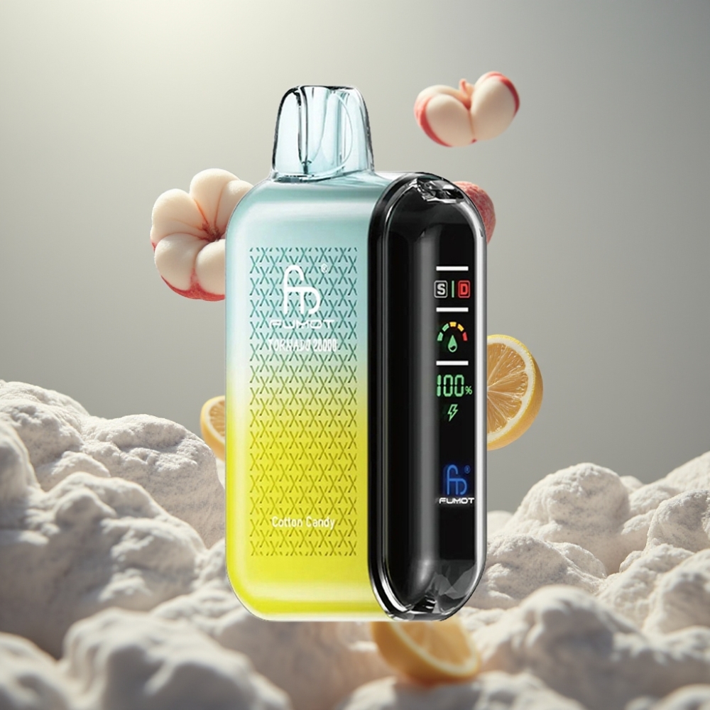 Fumot Tornado 20000 Puff Dupla Mesh Coil 20ml Okos Kijelző Légáramlás Szabályzó 2% Nikotin