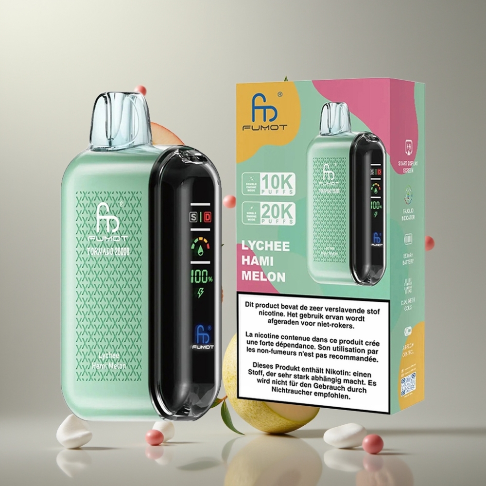 Fumot Tornado 20000 Puffs Dual Mesh 20ml Lychee Hami Melon