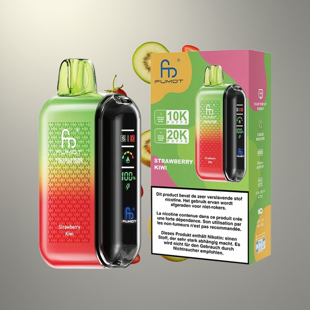 Fumot Tornado 20000 Puffs Dual Mesh 20ml Strawberry Kiwi