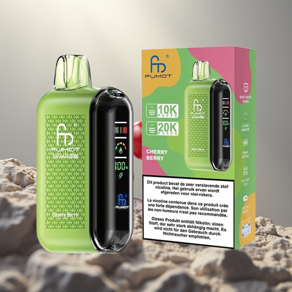 Fumot Tornado 20000 Puffs Dual Mesh Coil 20ml Cherry Berry