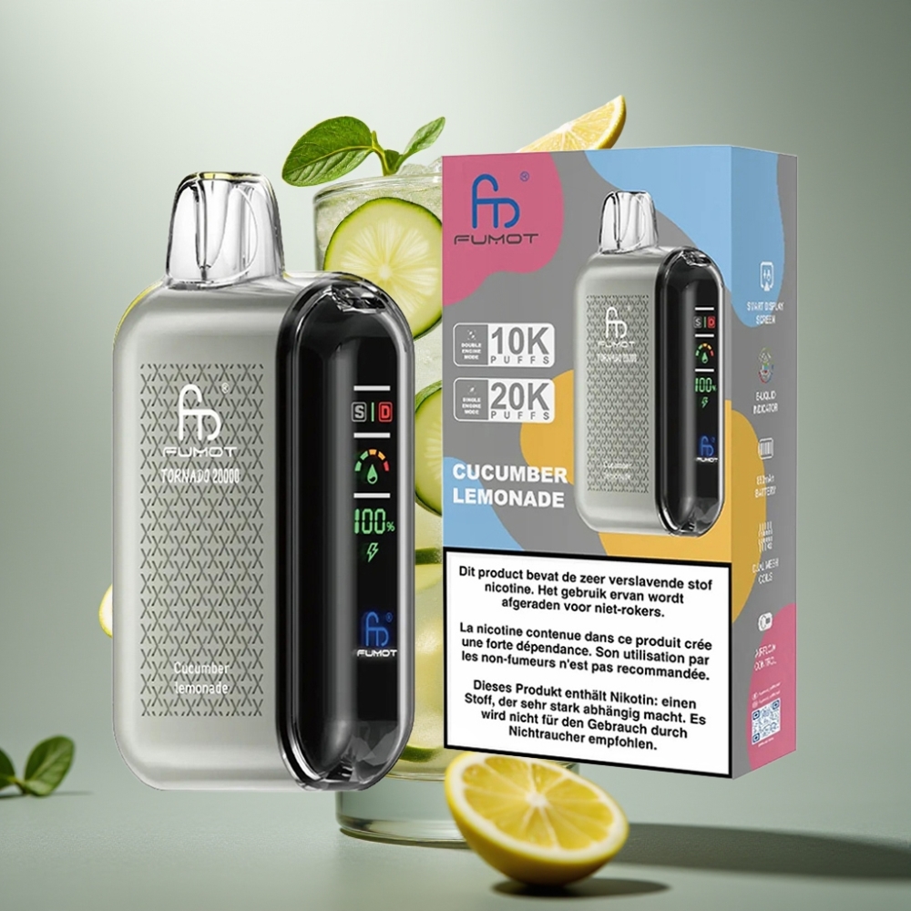 Fumot Tornado 20000 Puffs Dual Mesh Coil 20ml Cucumber Lemonade