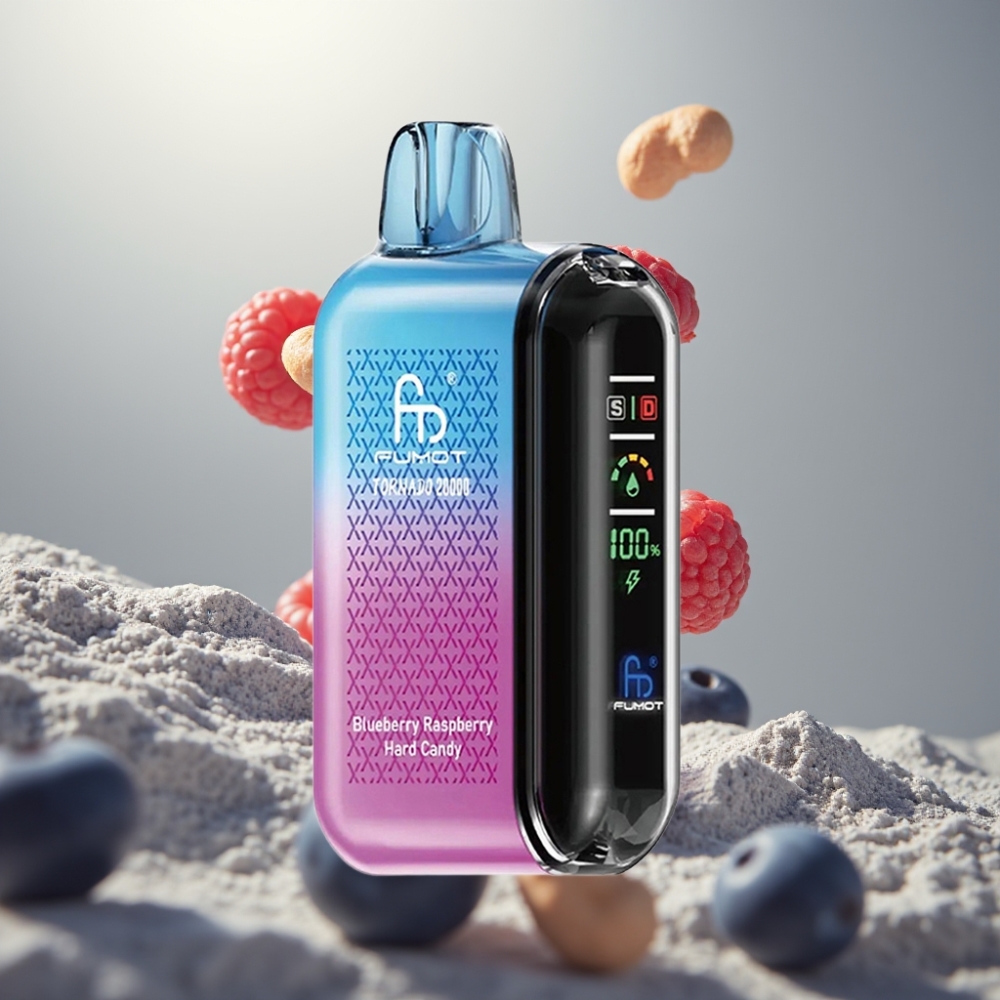 Fumot Tornado 20000 Puffs Dual Mesh Coil 20ml Kékáfonya Málna Hard Candy