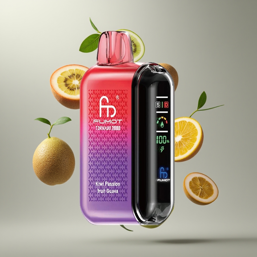 Fumot Tornado 20000 Puffs Dual Mesh Coil 20ml Kiwi Passion Fruit Guava