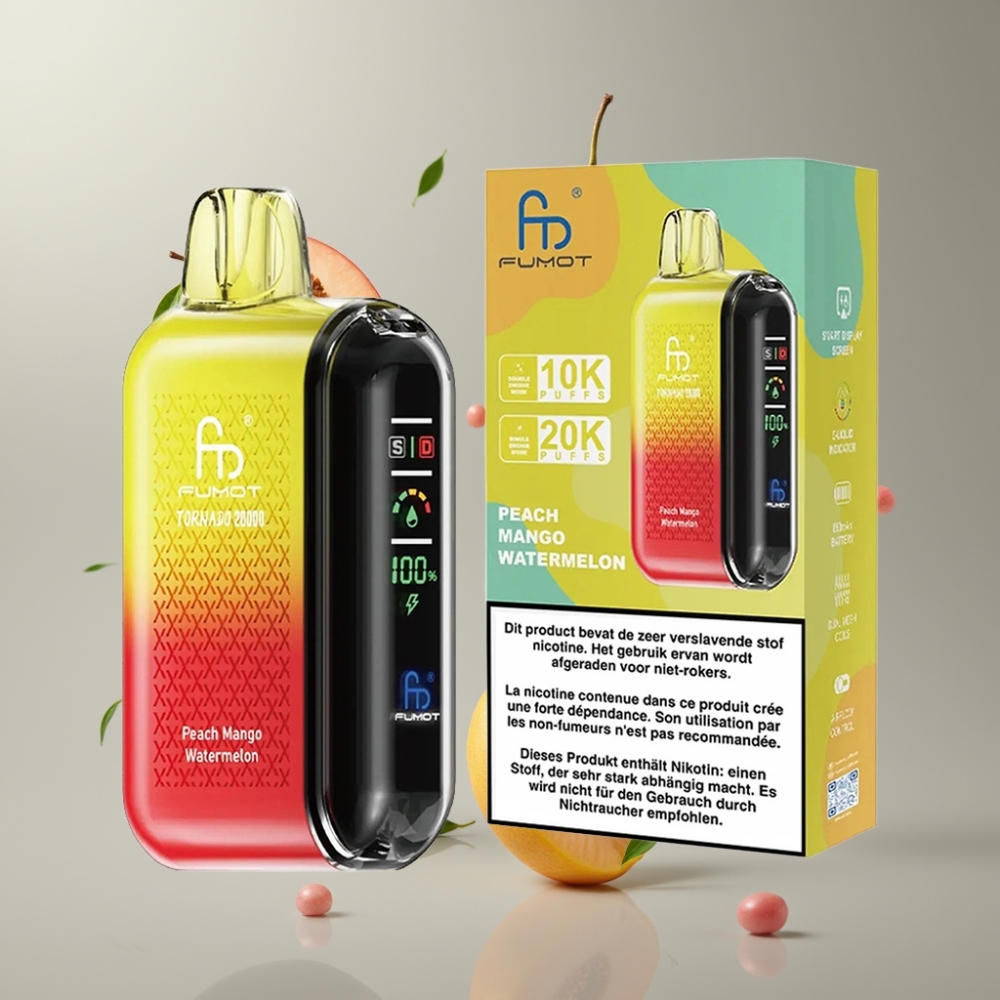Fumot Tornado 20000 Puffs Dual Mesh Coil 20ml Pezsgő Mango Görögdinnye