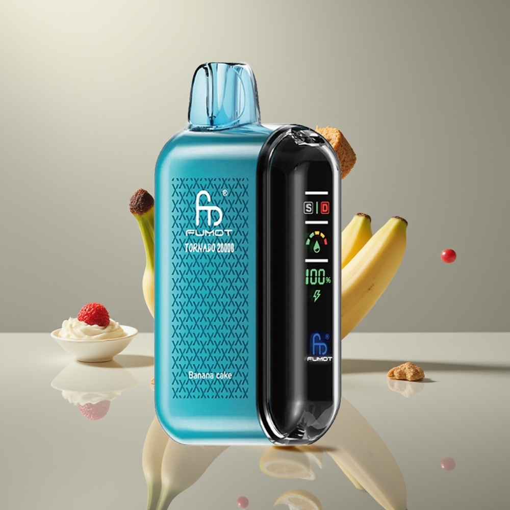 Fumot Tornado 20000 Puffs Dupla Mesh Coil 20ml 850mAh Banán Torta