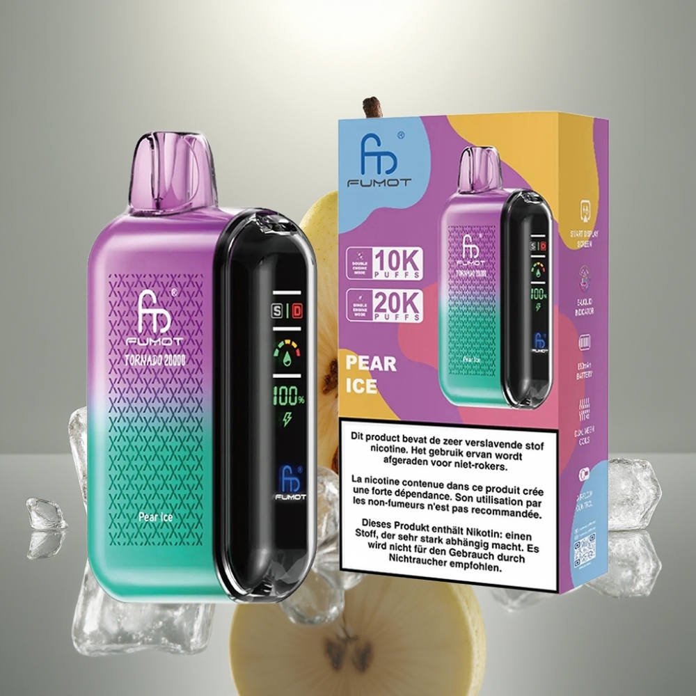 Fumot Tornado 20000 Puffs Kettős Mesh Coil 20ml 850mAh Körte Jég