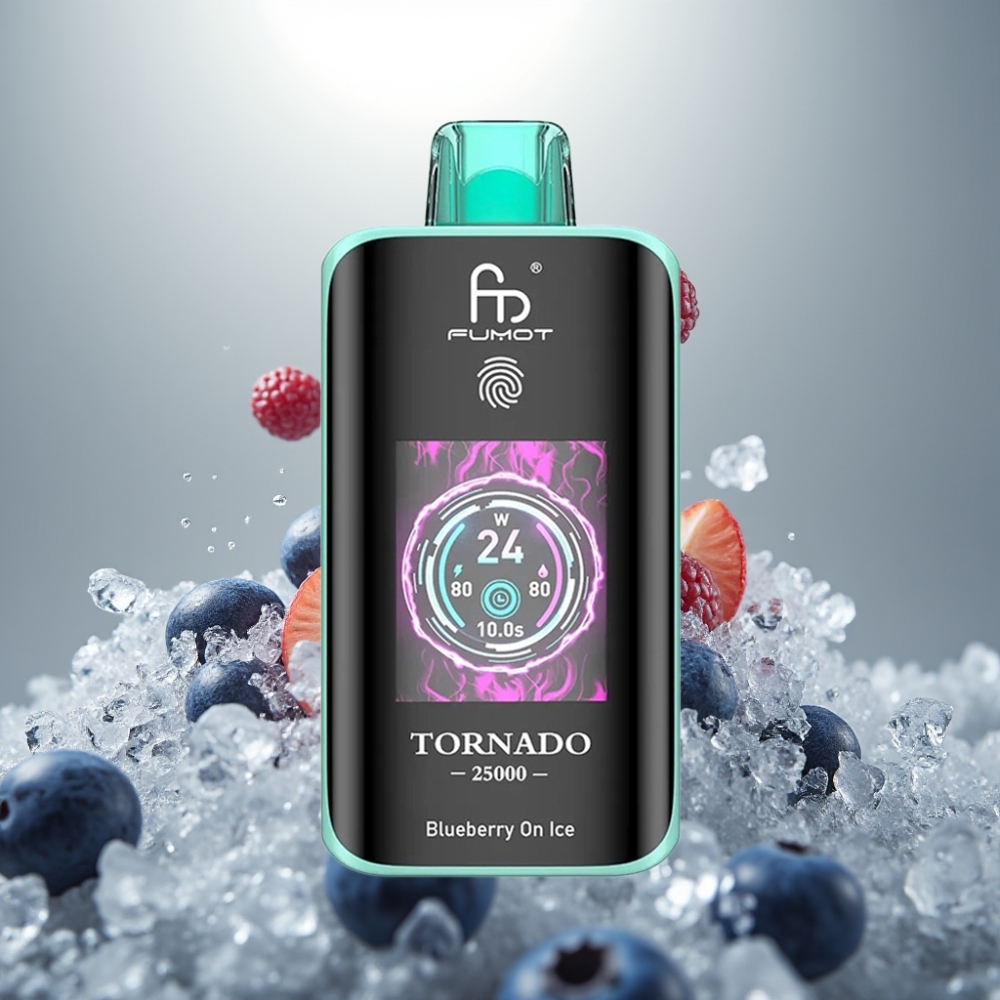 Fumot Tornado 25000 Puff HD Képernyő 20ml E-liquid 5% Nikotin Kékáfonya Jéggel