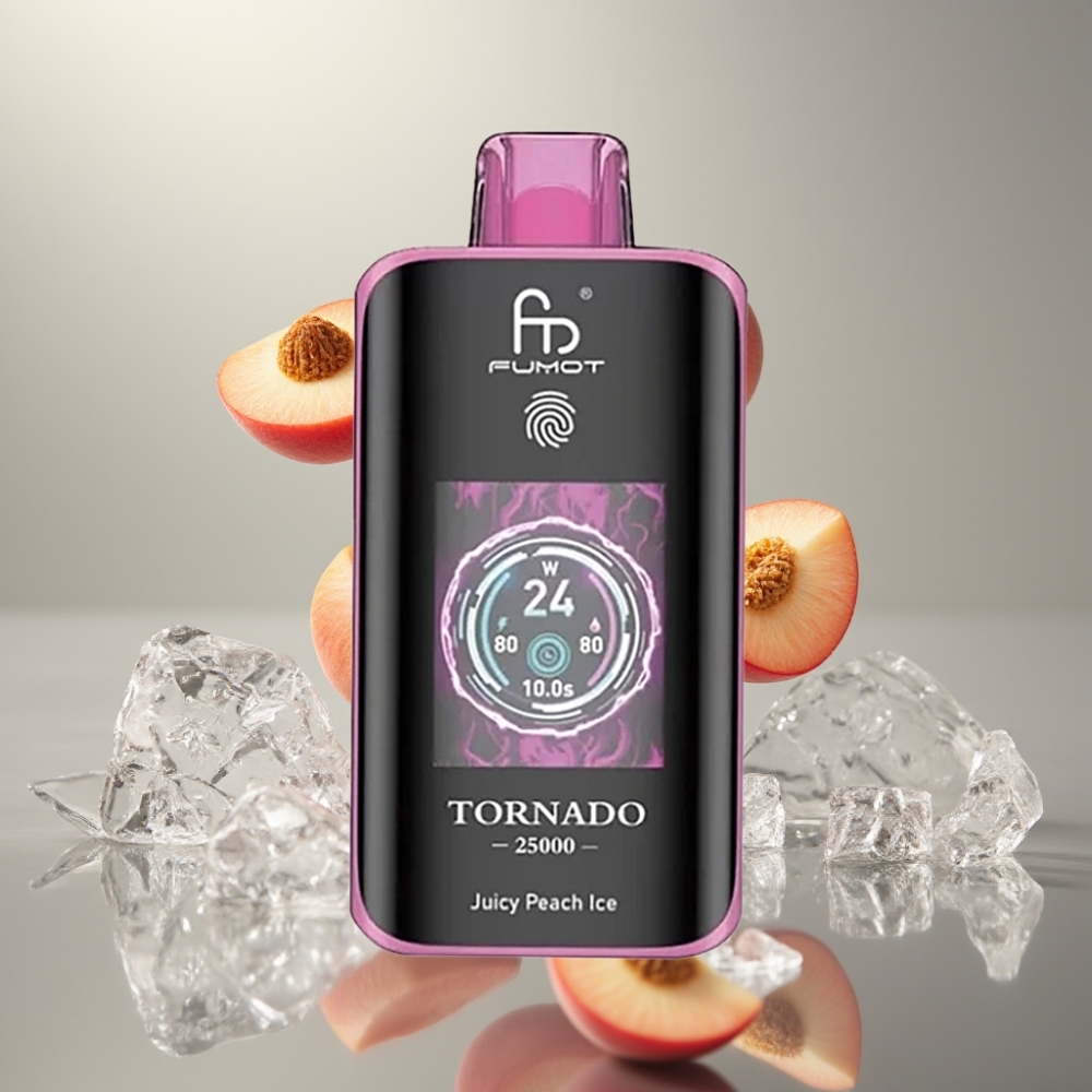 Fumot Tornado 25000 Puff HD Képernyős 700mAh Juicy Peach Ice