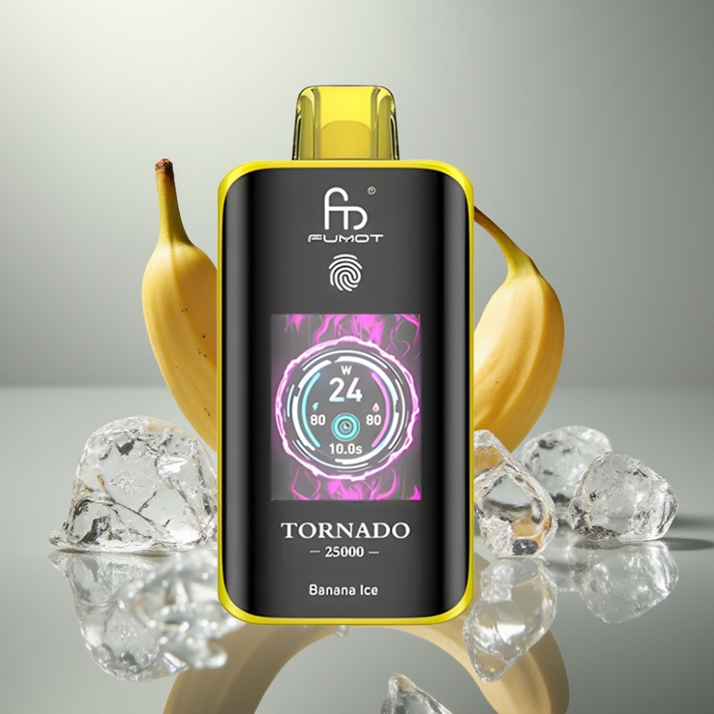 Fumot Tornado 25000 Puff HD Kijelző 700mAh 20ml Banán Jég