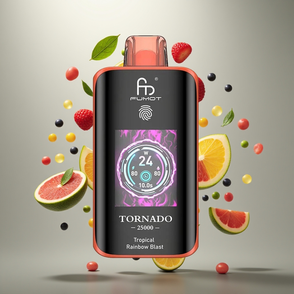 Fumot Tornado 25000 Puff HD Kijelző 700mAh Tropikus Szivárvány Íz