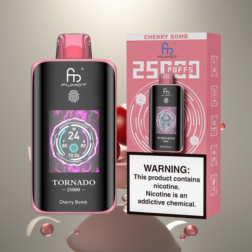 Fumot Tornado 25000 Puffs HD Képernyő 20ml Cseresznye Bomb