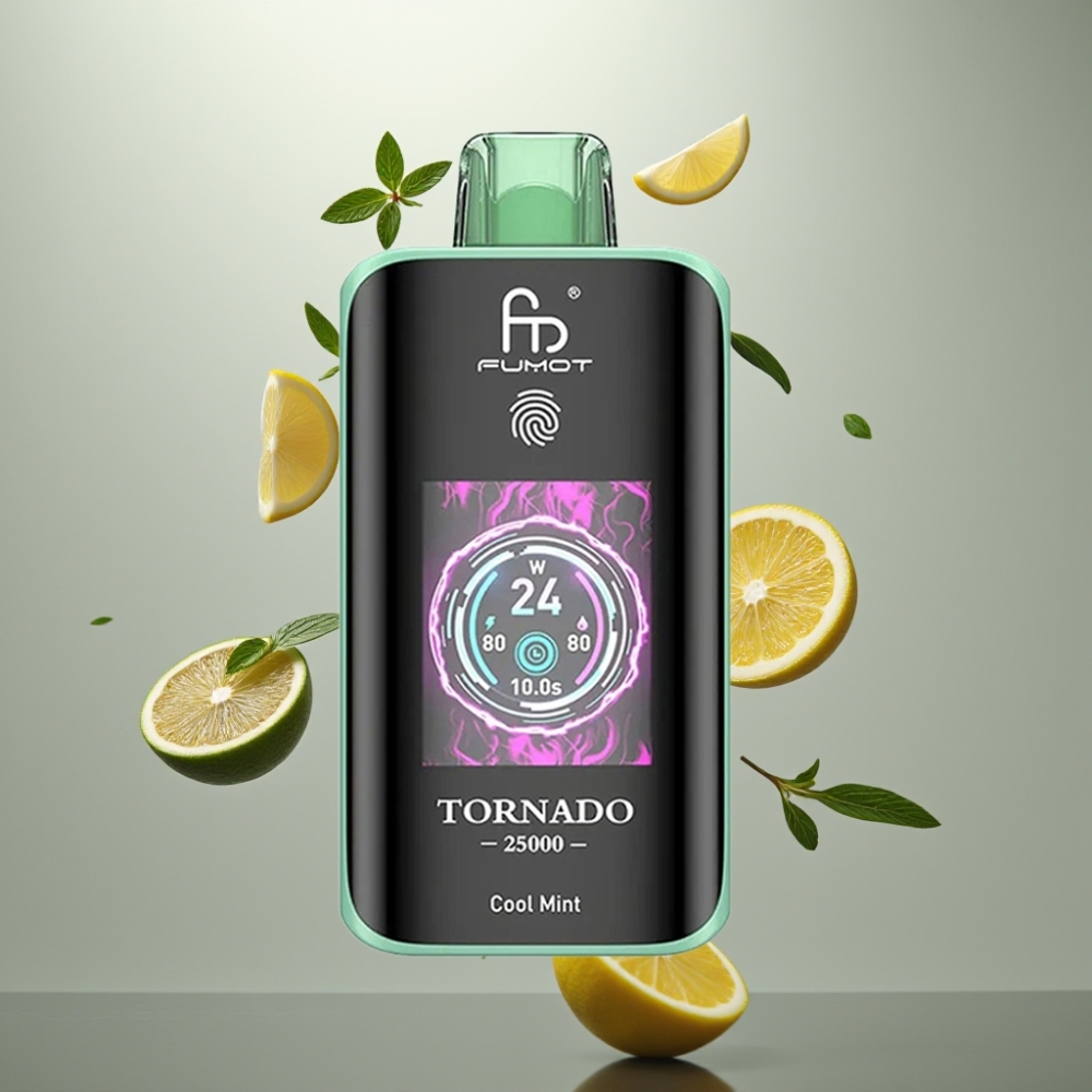 Fumot Tornado 25000 Puffs HD Képernyő 20ml E-liquid 5% Nikotin Cool Mint