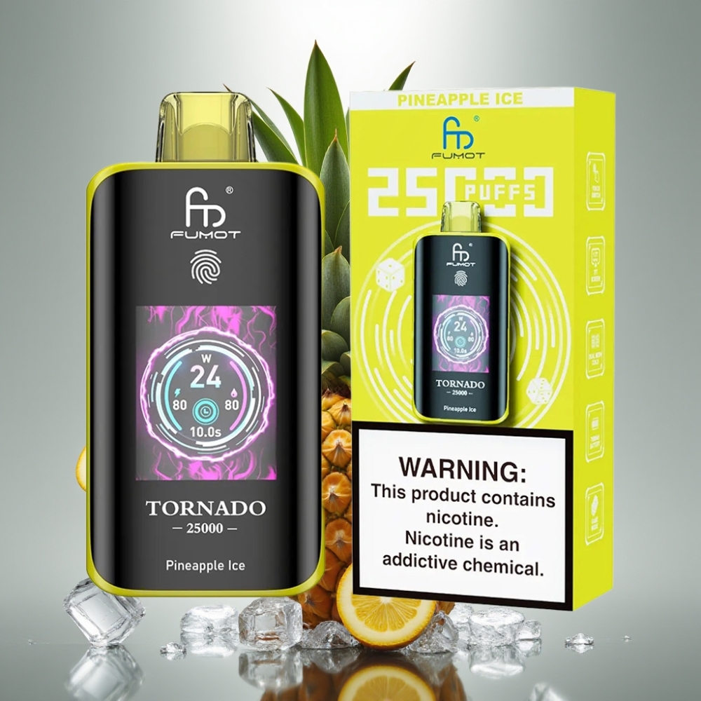 Fumot Tornado 25000 Puffs HD Képernyő 20ml Töltetű Ananász Jég