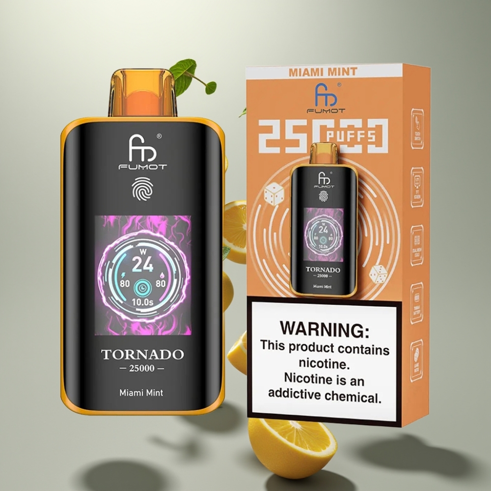 Fumot Tornado 25000 Puffs HD Kijelző 20ml Miami Mentol