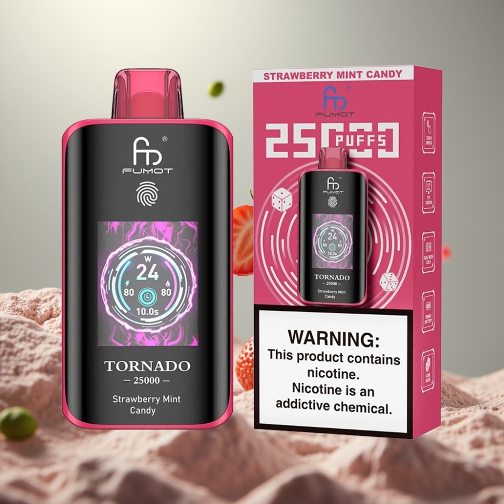 Fumot Tornado 25000 Puffs HD Kijelző 700mAh 20ml E-liquid Epepermint Candy