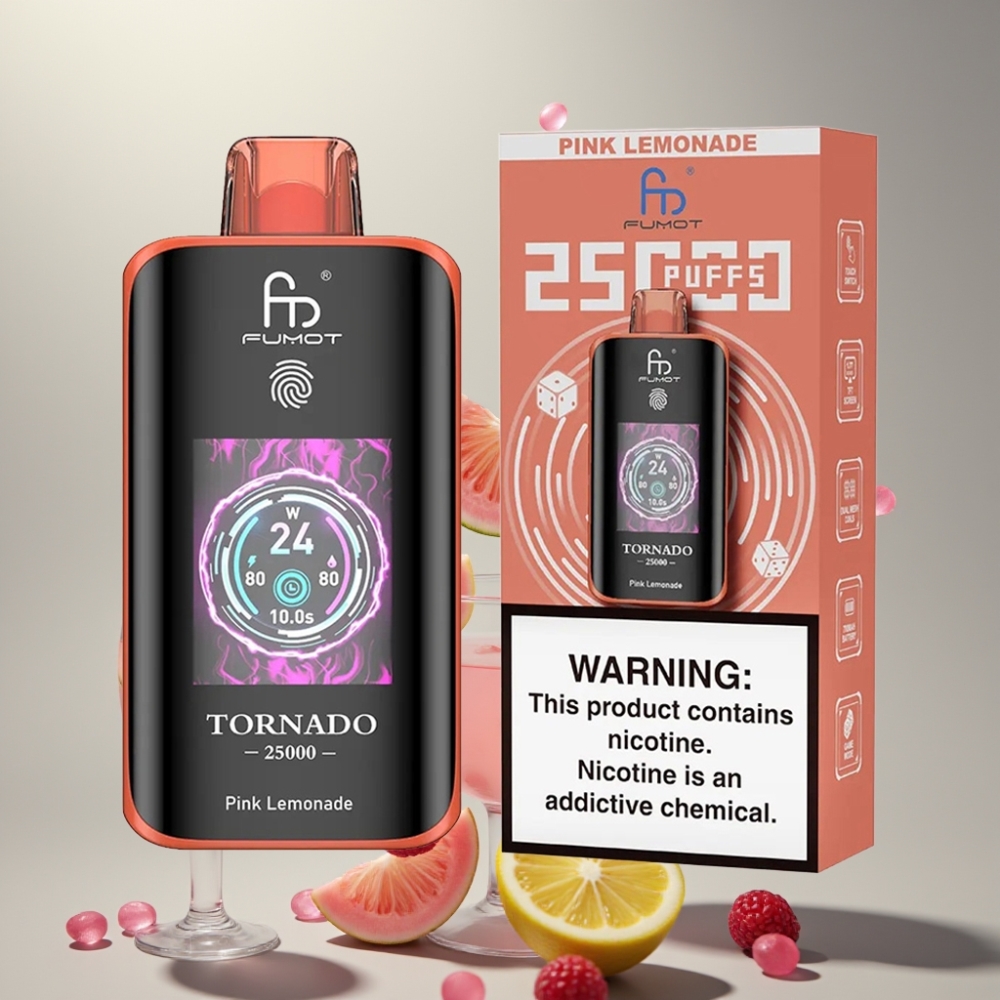 Fumot Tornado 25000 Puffs HD Kijelző 700mAh Pink Lemonade