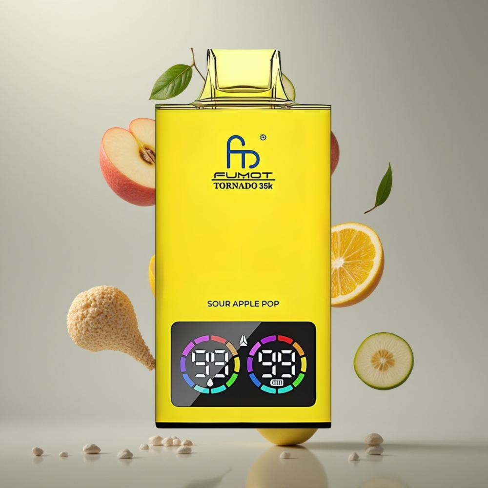 Fumot Tornado 35000 Dupla Mesh Coil és RGB Világítás Sour Apple Pop