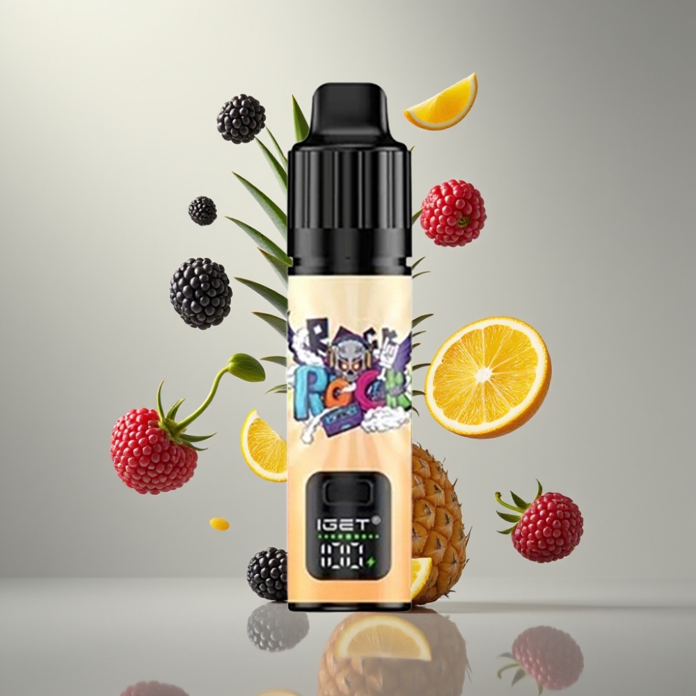 IGET BAR PLUS S3 POD 10000 Puffs 18 ml 5% Mesh Blackberry Pineapple Orange