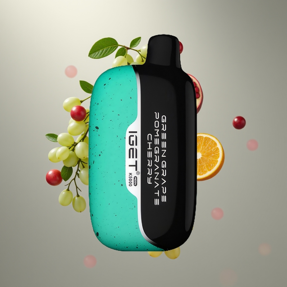 IGET Moon K5000 Puff 5000 Puff 1.35 Ohm Mesh PC Zöld Szőlő Gránátalma Cseresznye