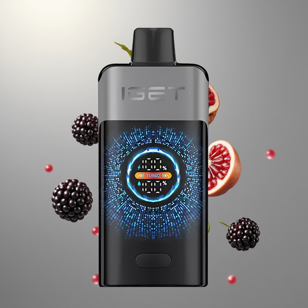 IGET ONE 12000 Puffs 2700 mAh Képernyős Eldobható E-pipa Feketeszilva Cseresznye Gránátalma