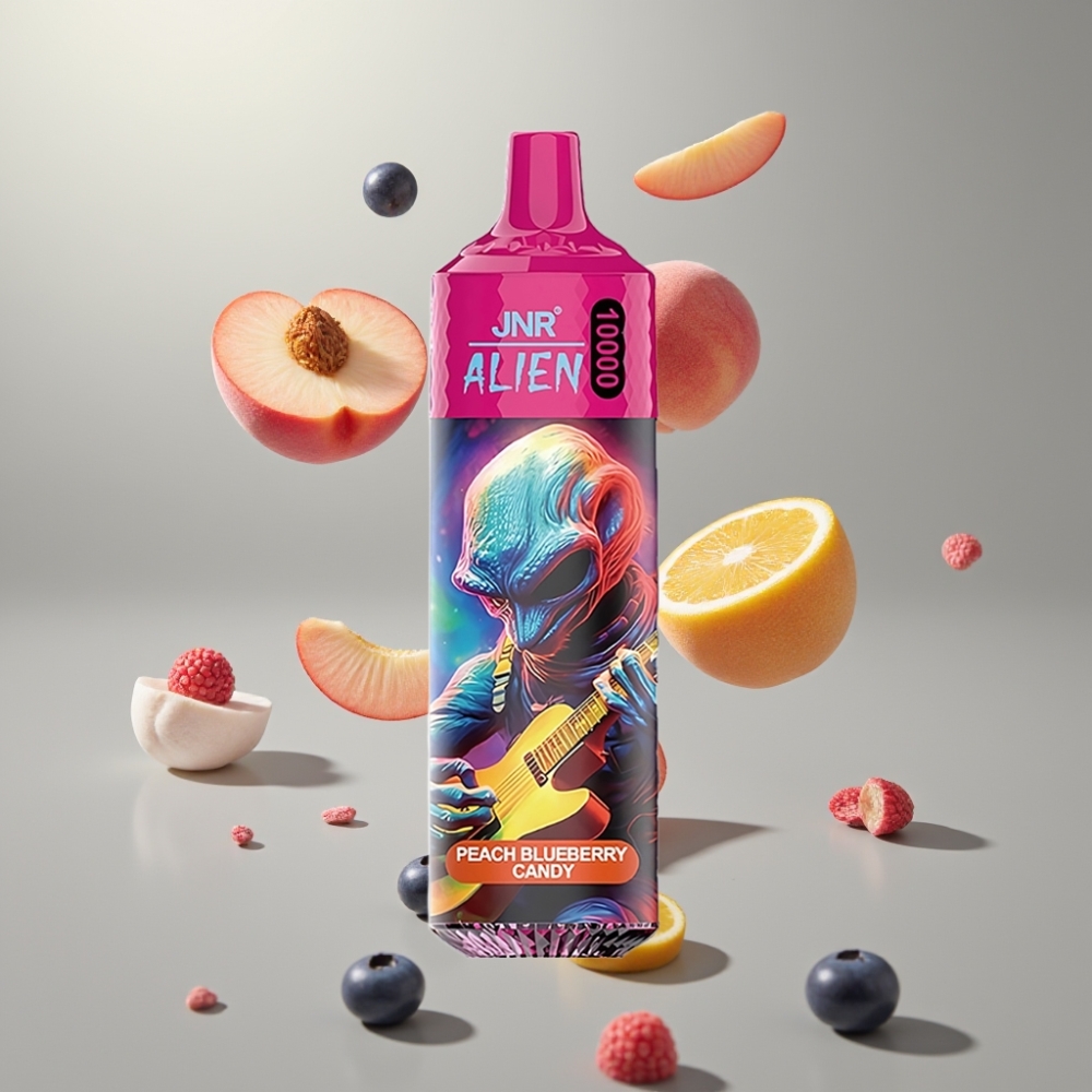 JNR Alien 10000 Puff 850mAh 20ml Ömlesztett Peach Blueberry Candy