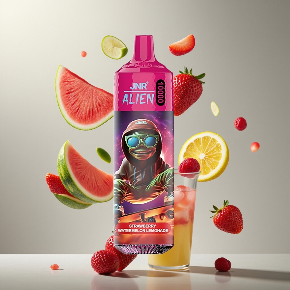 JNR Alien 10000 Puffs 850mAh RGB LED Eper Görögdinnye Limonádé