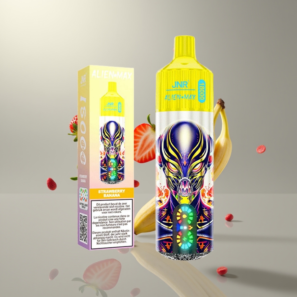 JNR Alien Max 18000 Puffs Okos LED Kijelző, Dupla Mesh Coil, 28ml E-liquid, 0-5% Nikotin