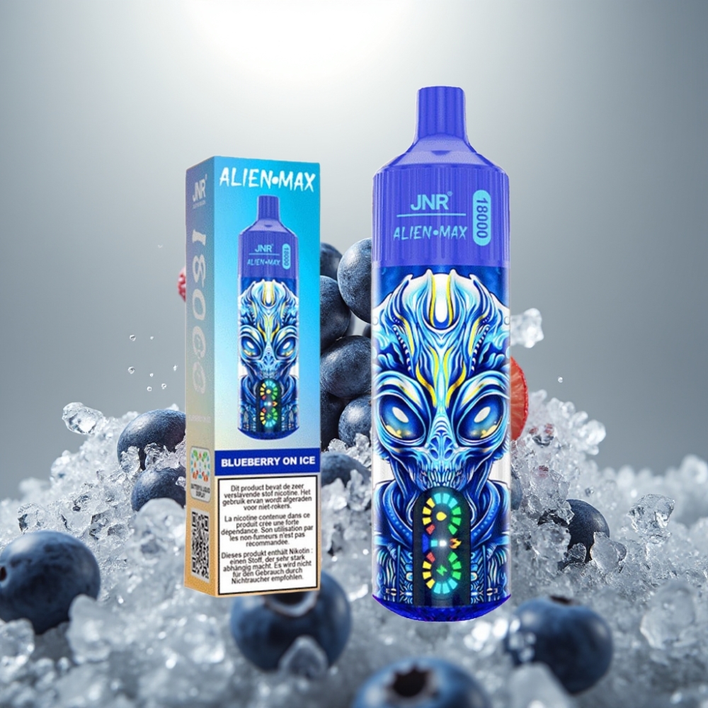 JNR Alien Max 18000 Puffs Okos LED Kijelző, Dupla Mesh Coil, 28ml E-liquid, Blueberry On Ice