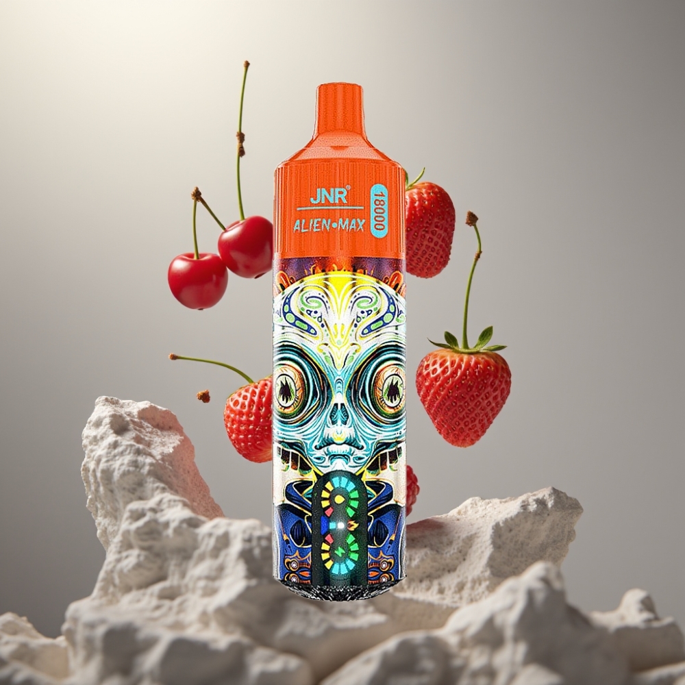 JNR Alien Max 18000 Puffs Okos LED Kijelző, Dupla Mesh Coil, 28ml E-liquid, Epres Málna Cseresznye Íz