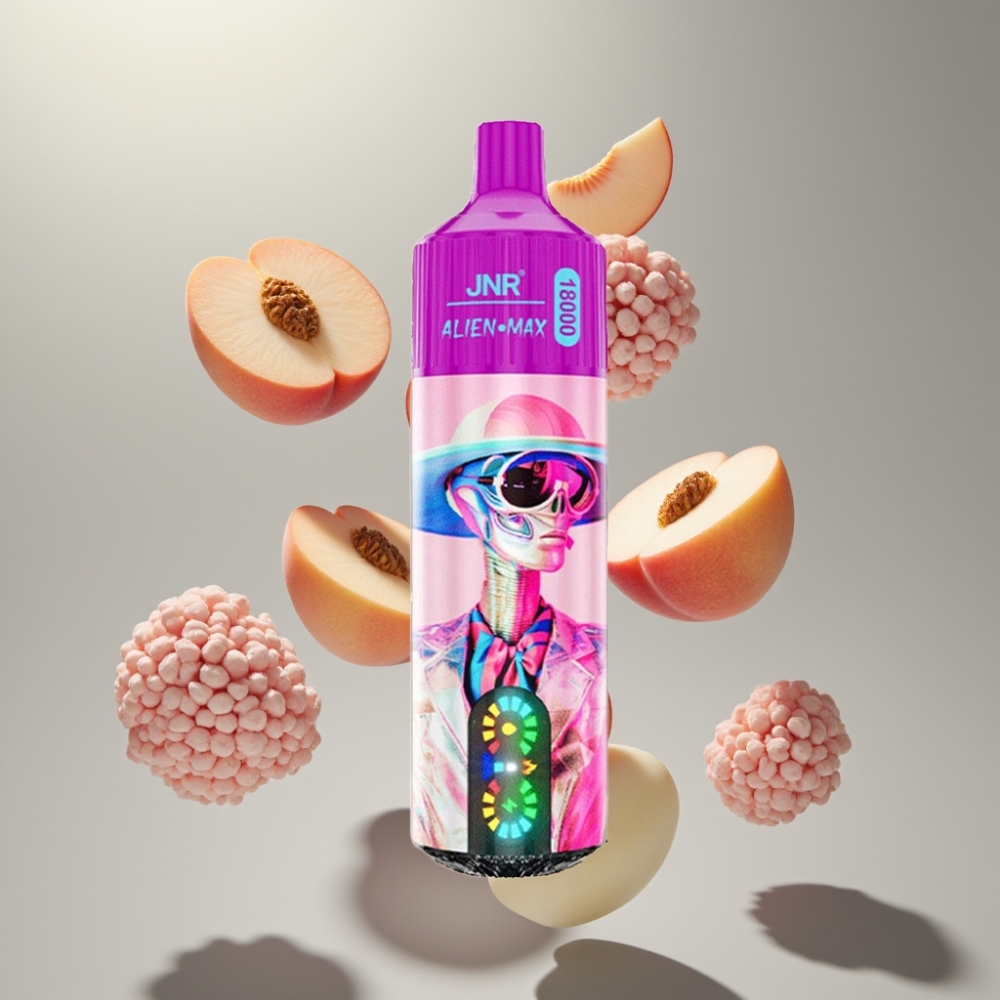 JNR Alien Max 18000 Puffs Okos LED Kijelző, Dupla Mesh Coil, Fehérőbarack-Razz Íz