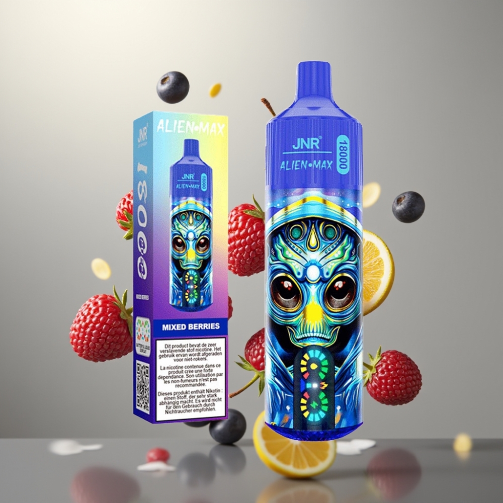 JNR Alien Max 18000 Puffs Okos LED Kijelzős Dupla Mesh Coilles Vegyes Bogyós