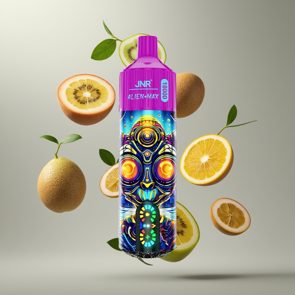 JNR Alien Max 18000 Puffs Okos LED Kijelzős Dupla Mesh Coilos Kiwi Passion Fruit Guava