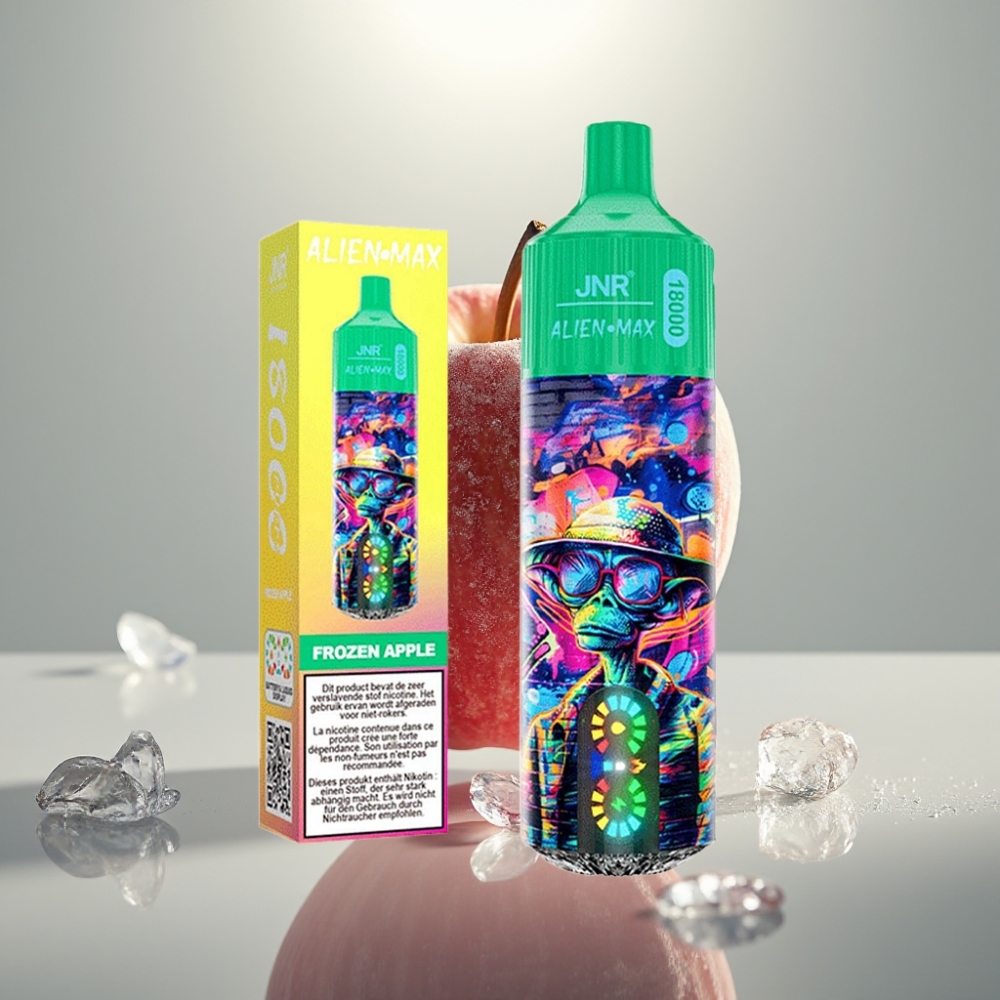 JNR Alien Max 18000 Pufi Okos LED Kijelző, Dupla Mesh Coil, 28ml, Fagyott Alma