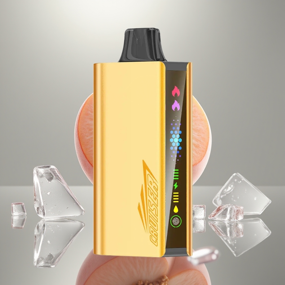 JNR Cruiser 12000 Puff No-Charge Dual Mesh Alumínium Testhegyes Disposable Vape Peach Ice