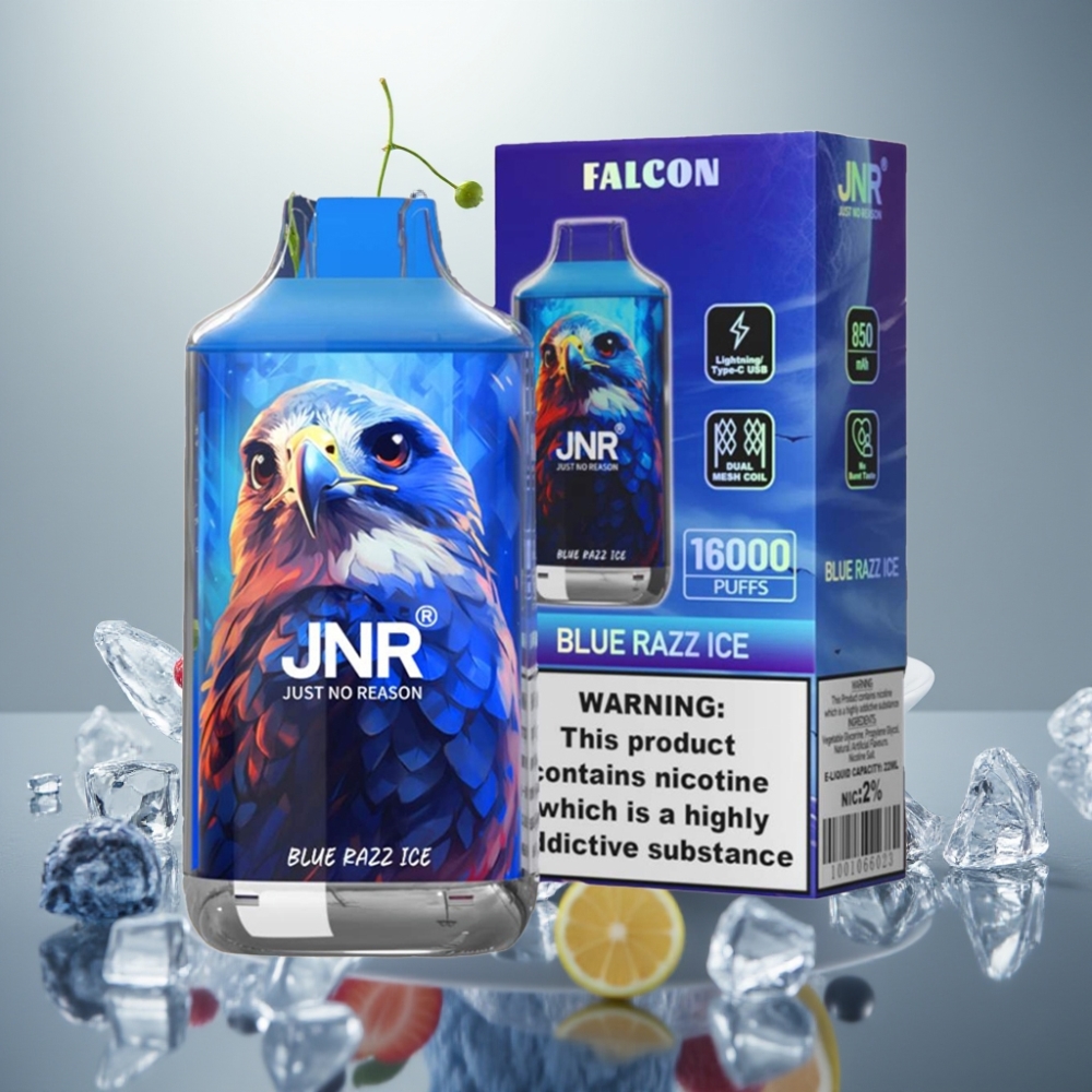 JNR Falcon 16000 Puffs 850mAh 22ml Dual Mesh Blue Razz Ice