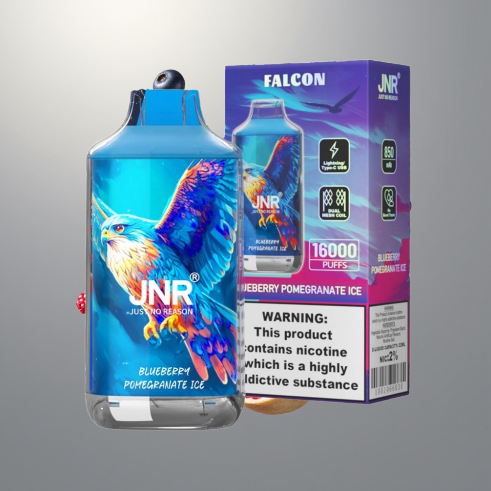 JNR Falcon 16000 Puffs Dual Mesh Coil 22ml Type C Kékáfonya Gránátalma Jég