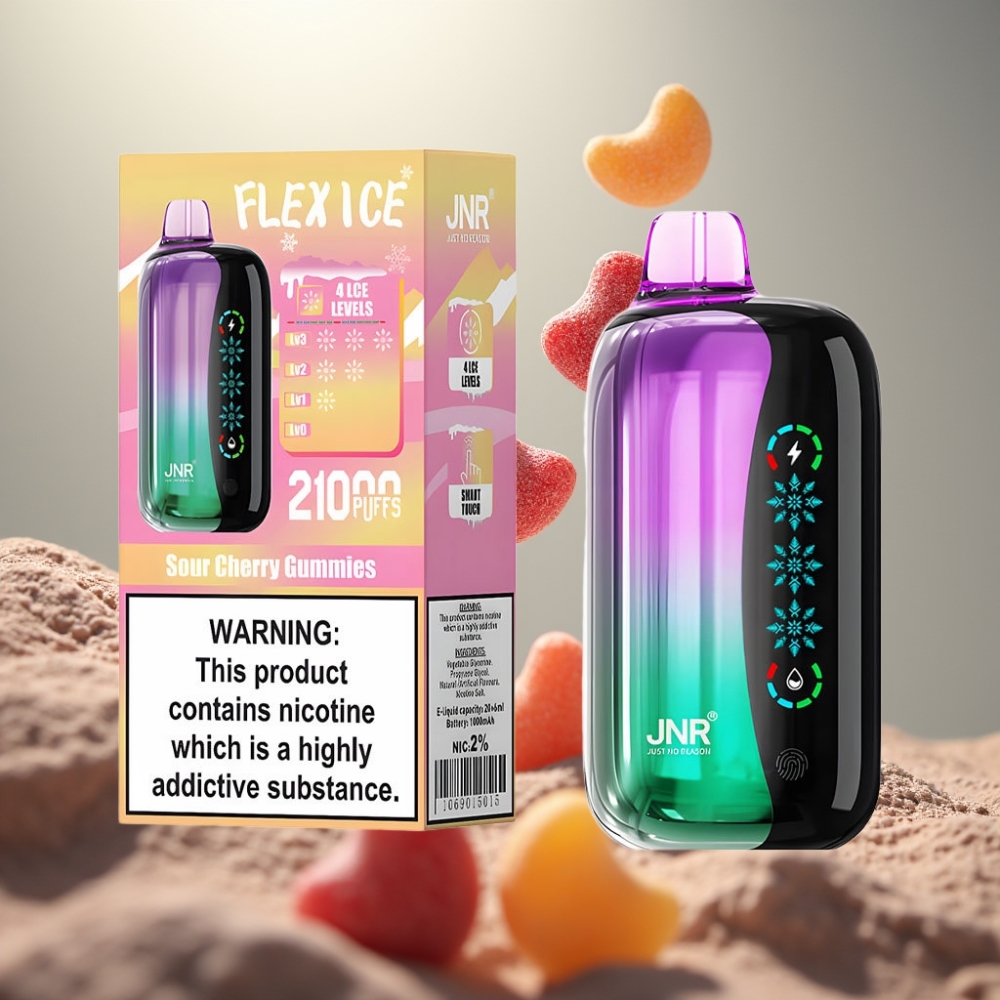 JNR Flex Ice 21000 Puff Jégállítható, Touch Screen, Sour Cherry Gummies