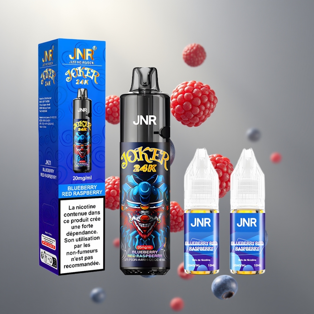 JNR Joker 24K Puffs 2+10ml Refillable Oldal Tankolású Kékáfonya Vörös Málna