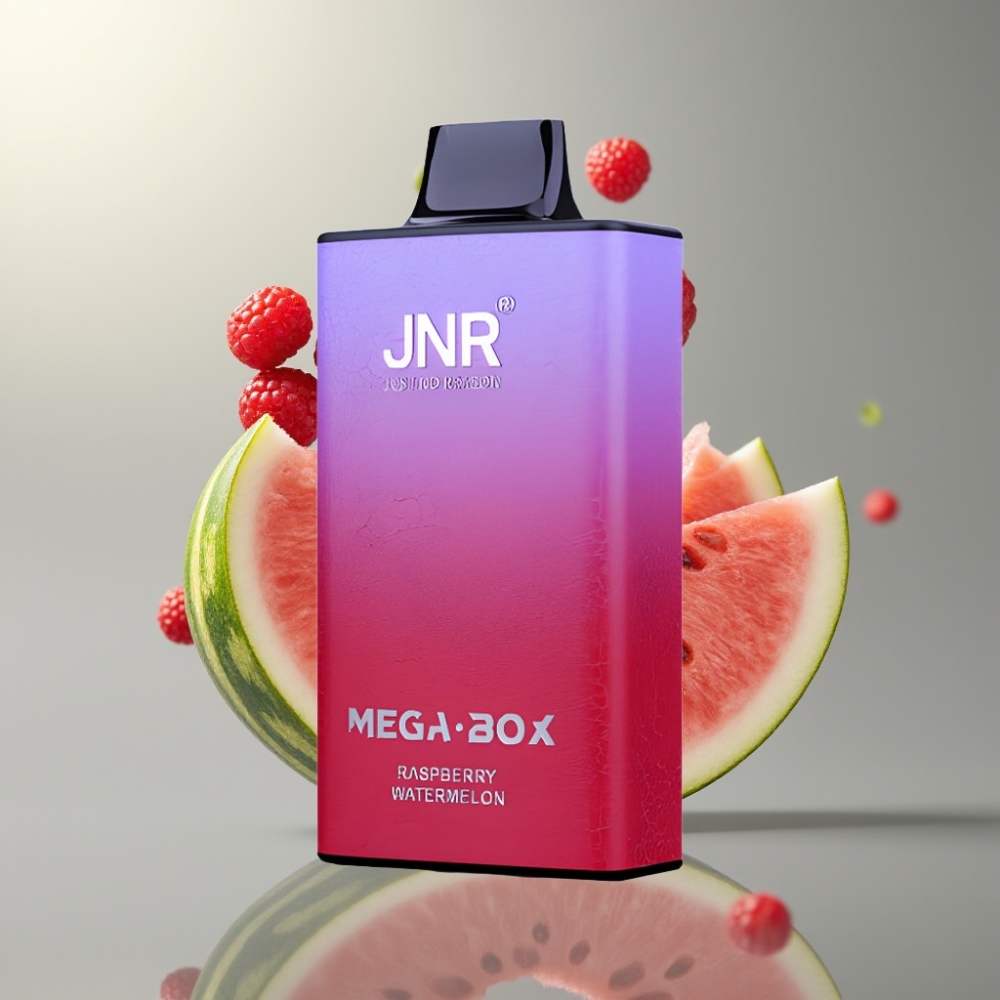 JNR Mega Box 25000 Puff Eldobható Vape Málna Görögdinnye Íz, 30ml, 850mAh, Dual Mesh Coil