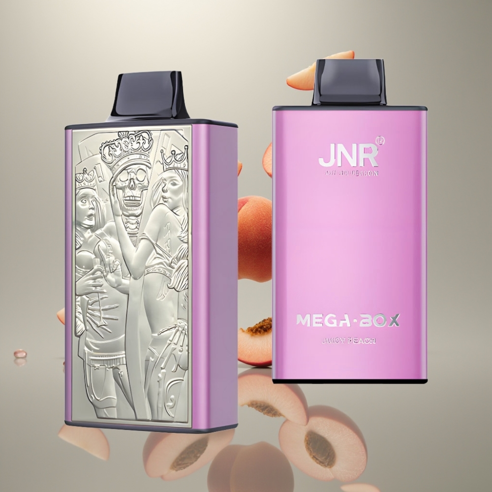 JNR Mega Box 25000 Puff Elszívható E-cigaretta 30ml, Kettős Mesh, Gyors Töltés, Juicy Peach Íz