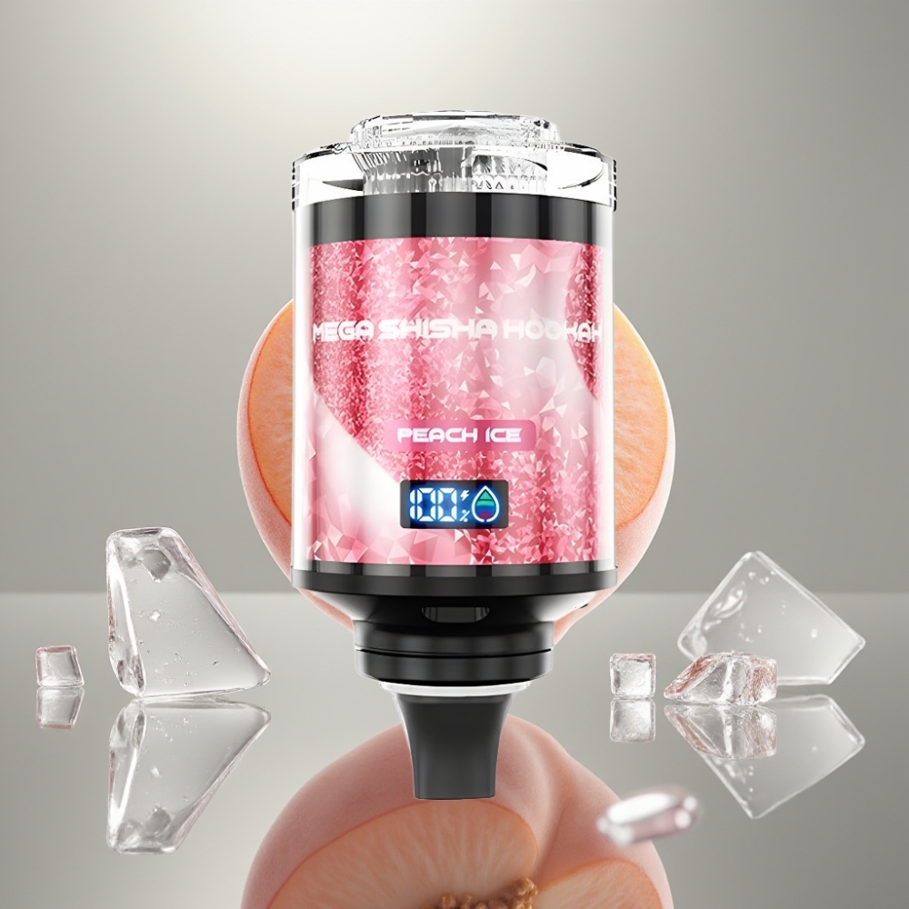 JNR Mega Shisha Hookah 100K 60ml 2200mAh Desktop Compatibility Peach Ice