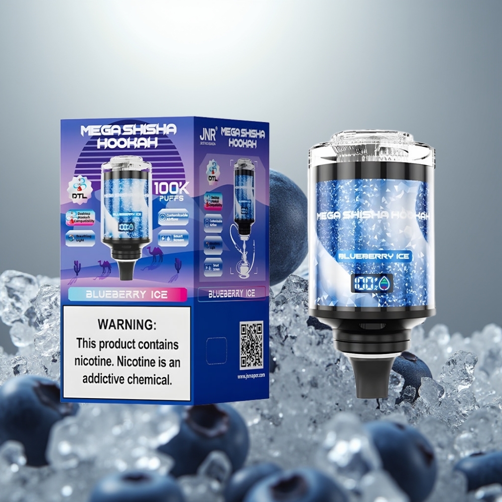JNR Mega Shisha Hookah 100K Blueberry Ice 60ml 2200mAh Típus-C