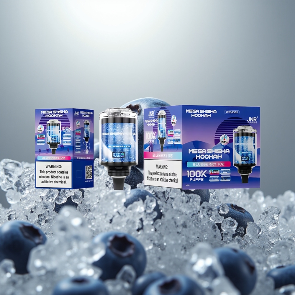 JNR Mega Shisha Hookah 100K Blueberry Ice 60ml 2200mAh Típus-C