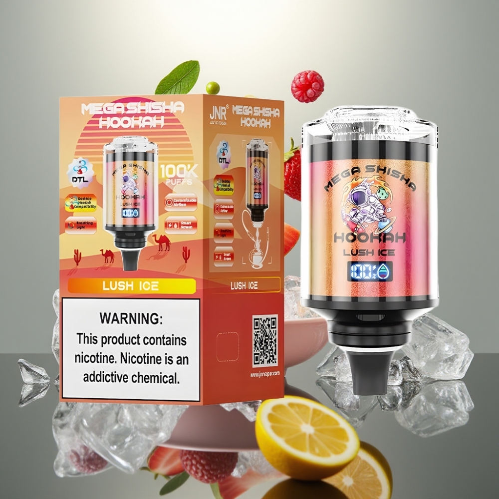 JNR Mega Shisha Hookah 100K Desktop Kompatibilis Lush Ice 60ml 2200mAh