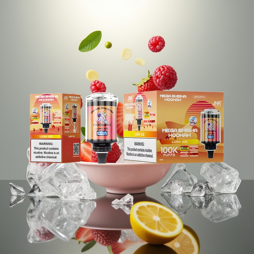JNR Mega Shisha Hookah 100K Desktop Kompatibilis Lush Ice 60ml 2200mAh