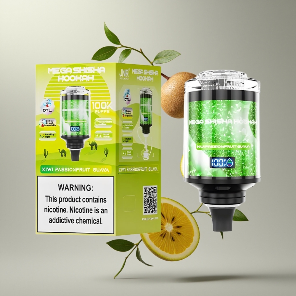 JNR Mega Shisha Hookah 100K Desktop Kompatibilitás 60ml 2200mAh Kiwi Passionfruit Guava